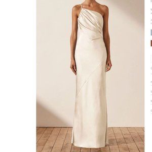 BRIDES SHONAJOY LUXE ASYMMETRICAL GATHERED MAXI DRESS - IVORY